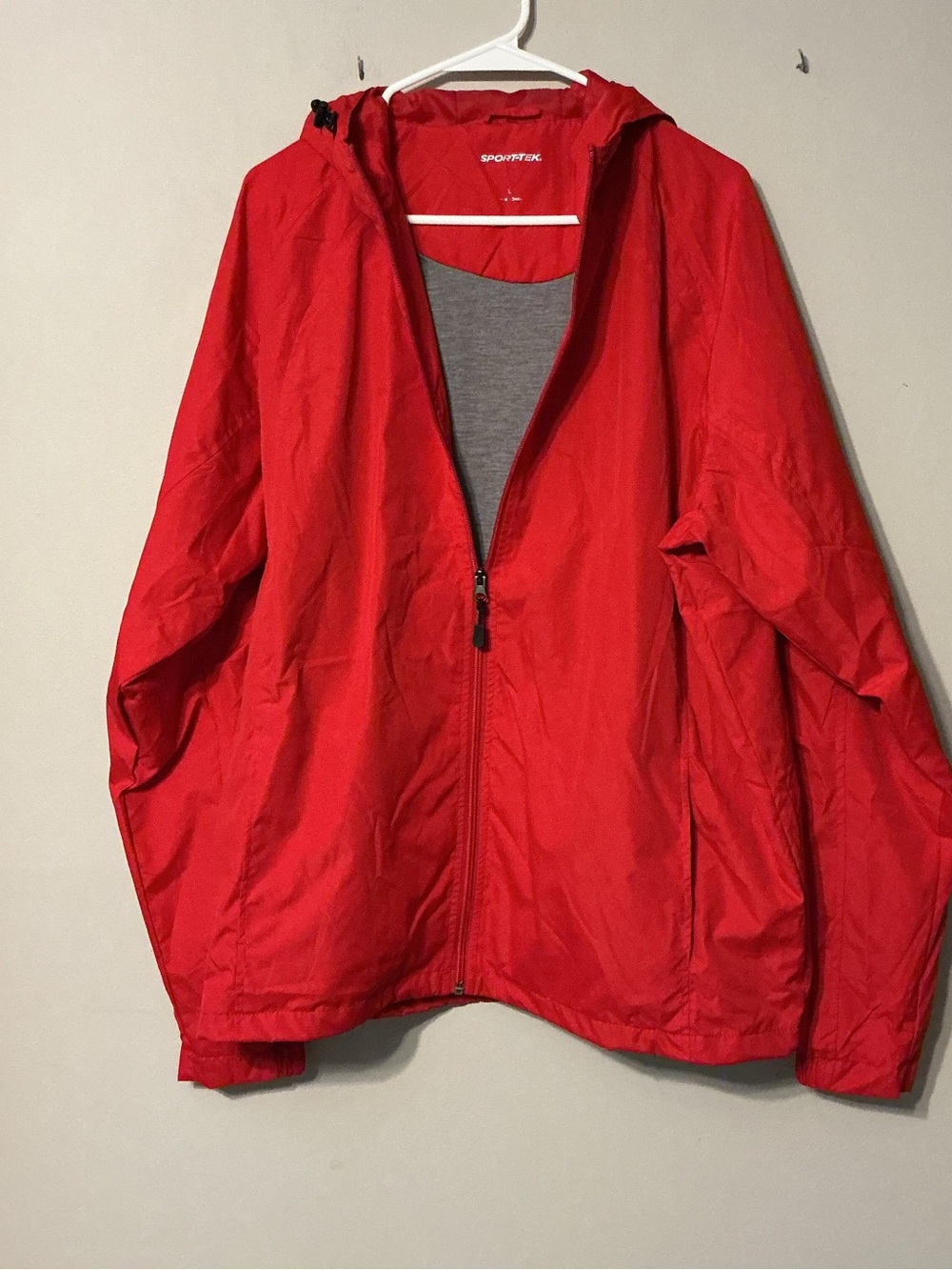 Sport-Tek Red Windbreaker/Rain Coat